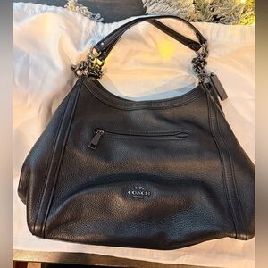 Coach Black Leather Hobo Bag